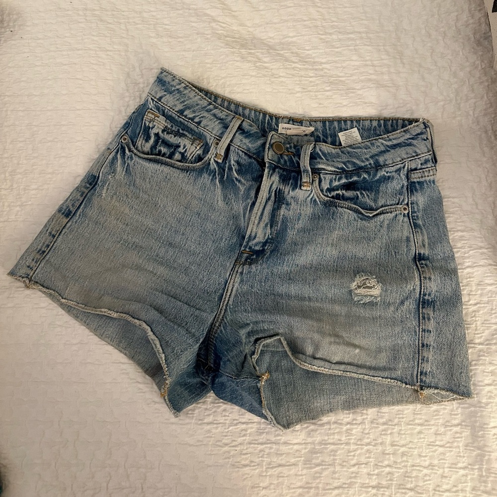Distressed Good American Denim Shorts